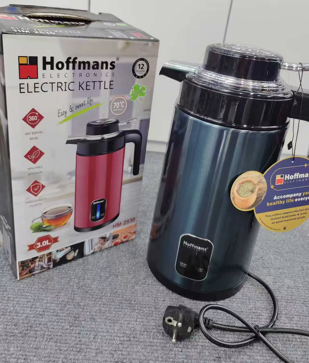 Hot Sale Africa 220V 3L Travel Electric Kettle EU Plug Stainless Steel Inner Kitchen Utensil