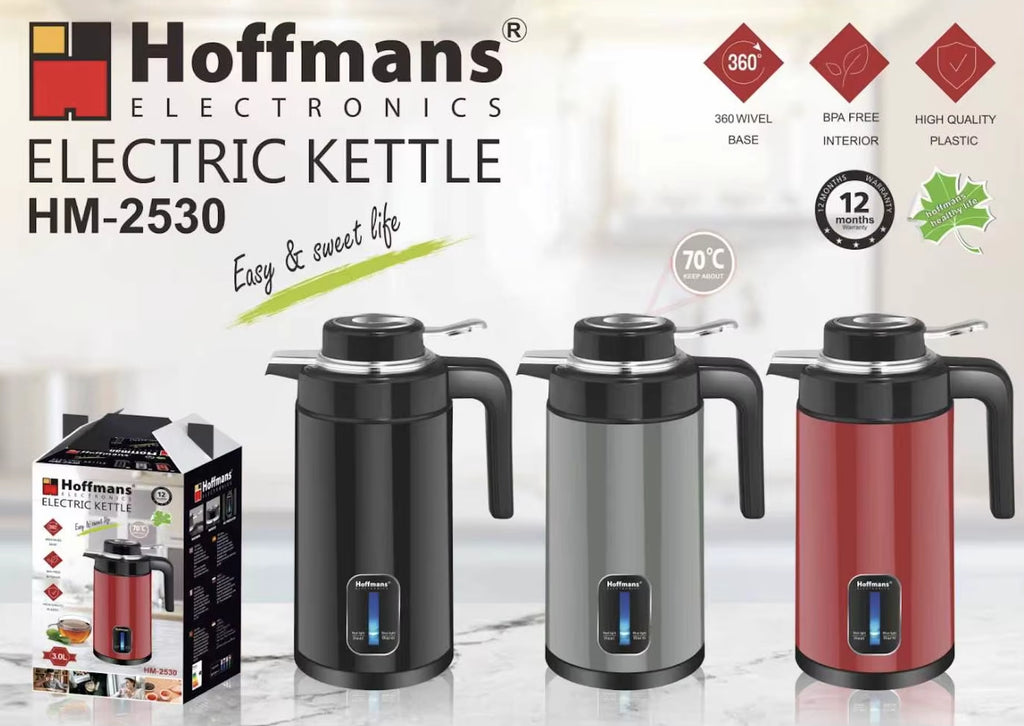 Hot Sale Africa 220V 3L Travel Electric Kettle EU Plug Stainless Steel Inner Kitchen Utensil