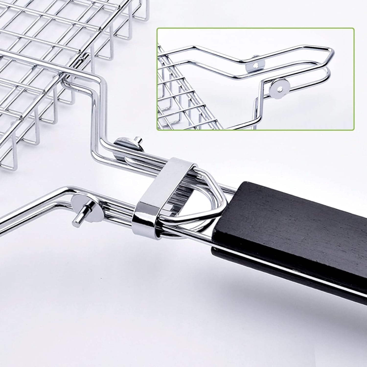 Grill Basket Large Portable Folding BBQ Camping Grilling Rack for Fish, Vegetables, Shrimp, Barbeque Griller Cooking Accessories, Grilling Gifts