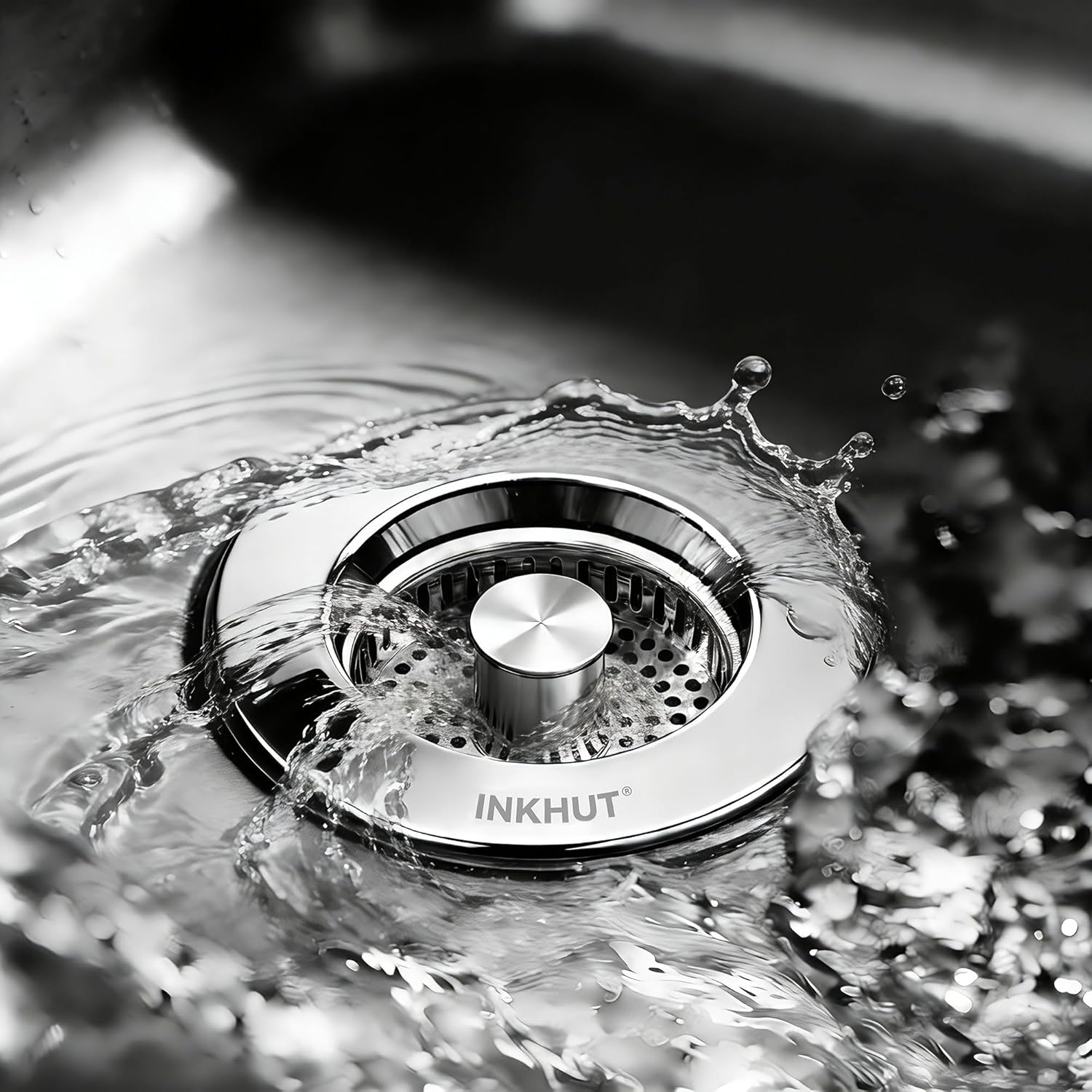 Upgraded 3 in 1 Kitchen Sink Drain Strainer - Stainless Steel Sink Stopper, Anti-Clogging Sink Food Catcher Basket, Fast Drainage Odor Filter Sink Plug for US Standard 3 1/2 Inch Drain (Silver-1Pack)