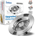 Upgraded 3 in 1 Kitchen Sink Drain Strainer - Stainless Steel Sink Stopper, Anti-Clogging Sink Food Catcher Basket, Fast Drainage Odor Filter Sink Plug for US Standard 3 1/2 Inch Drain (Silver-1Pack)