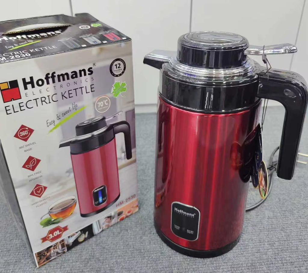 Hot Sale Africa 220V 3L Travel Electric Kettle EU Plug Stainless Steel Inner Kitchen Utensil