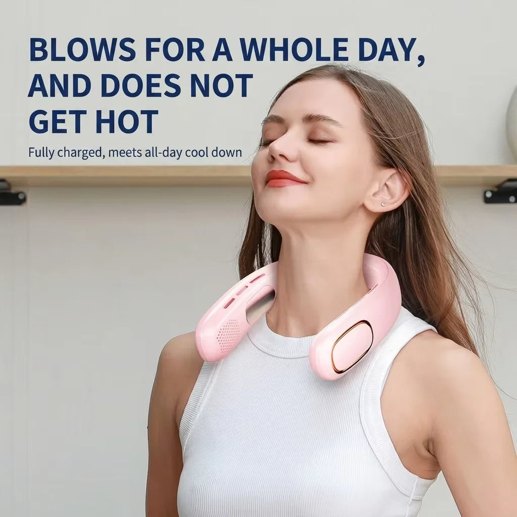 High Quality Wholesale Neck Fan Bladeless Mini Silent Summer Wearable Fan 2400Mah Five Speeds Cooling Air Cooler